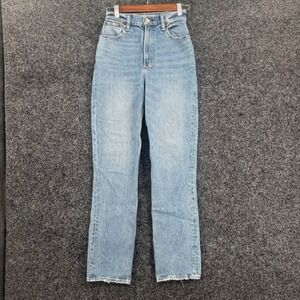 Abercrombie & Fitch 90s Straight Ultra High Rise Jeans Light Wash 24 00R